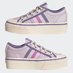 Adidas Kids' Purple and Pink Sneakers